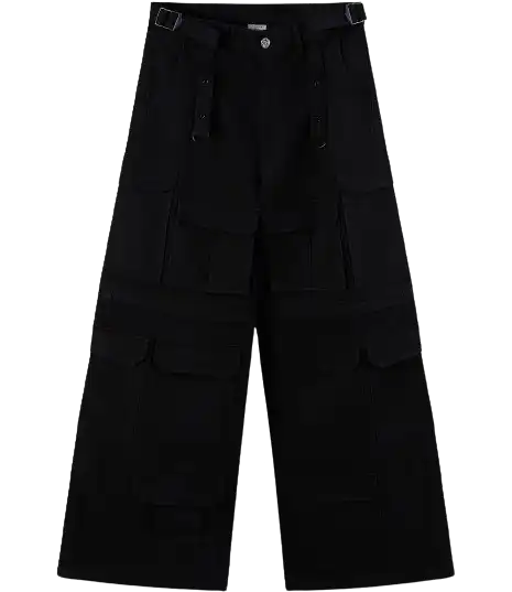 Screen  Vetements Black Oversized Transformer Cargo Pants online at CNFansSheets with global shipping