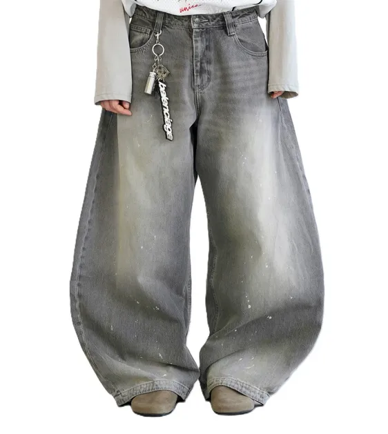 Screen  PEOPLESTYLE Super Baggy Grey Jeans online at CNFansSheets with global shipping