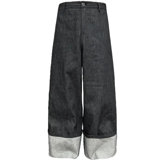 Screen JCAESAR Baggy Cuffed Raw Denim Jeans online at CNFansSheets with global shipping