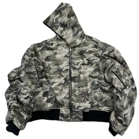 Screen  PopProject Hoodie Bomber Jacket Distressed Camo online at acbuySheets with global shipping