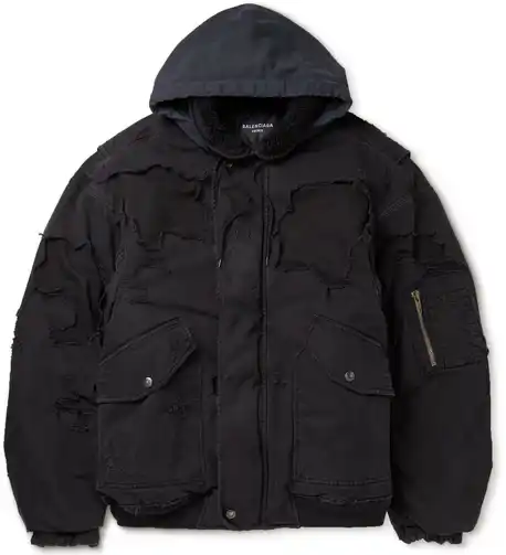 Screen  Balenciaga Oversized Distressed Heavy Bomber Jacket online at acbuySheets with global shipping