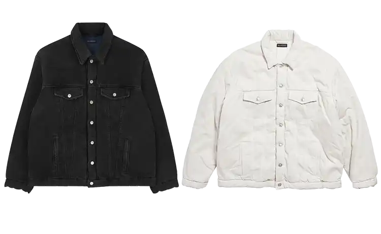 Screen  Balenciaga Padded Denim Jacket online at acbuySheets with global shipping