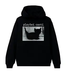 Screen  Playboi Carti Black Cat Hoodie online at acbuySheets with global shipping