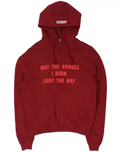 Screen  Vetements Bridges I Burn Hoodie online at acbuySheets with global shipping