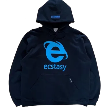 Screen  Vetements Ecstasy Hoodie Black online at acbuySheets with global shipping
