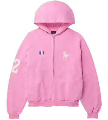 Screen  Balenciaga Pink Polo Zip-Up Hoodie online at acbuySheets with global shipping