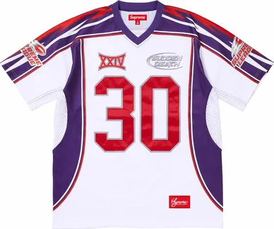 Screen  Supreme Sudden Death Football Jersey White online at CNFansSheets with global shipping