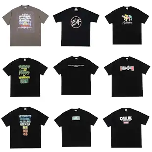 Screen Bunch of Vetements Tees (29 Variants) online at CNFansSheets with global shipping