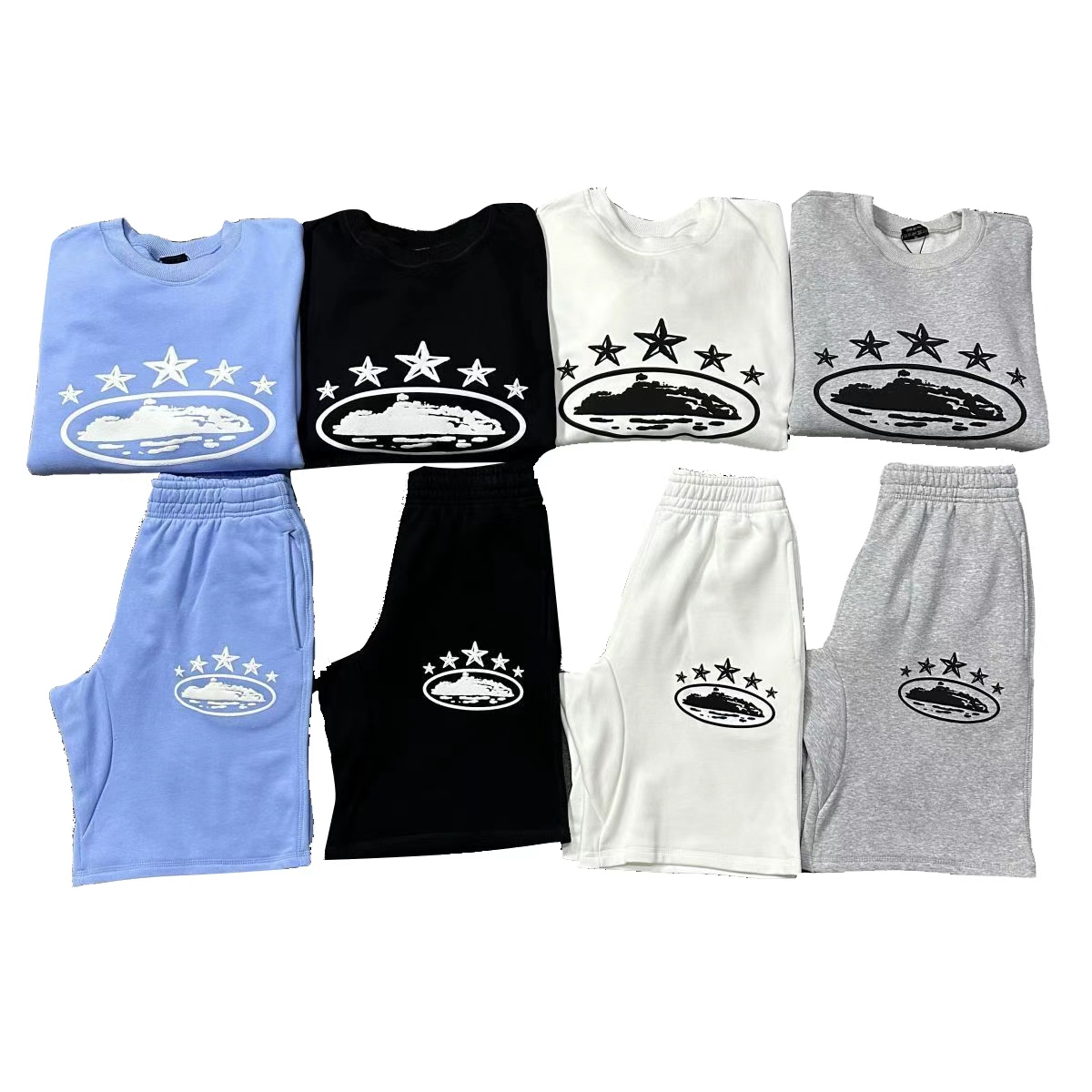 Screen Corteiz Casual hoodie and shorts set online at CNFansSheets with global shipping