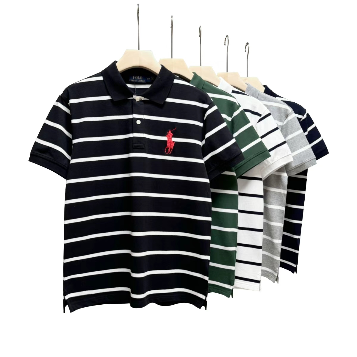 Screen Ralph Lauren Large logo polo with striped short sleeves (25 Variants) online at CNFansSheets with global shipping