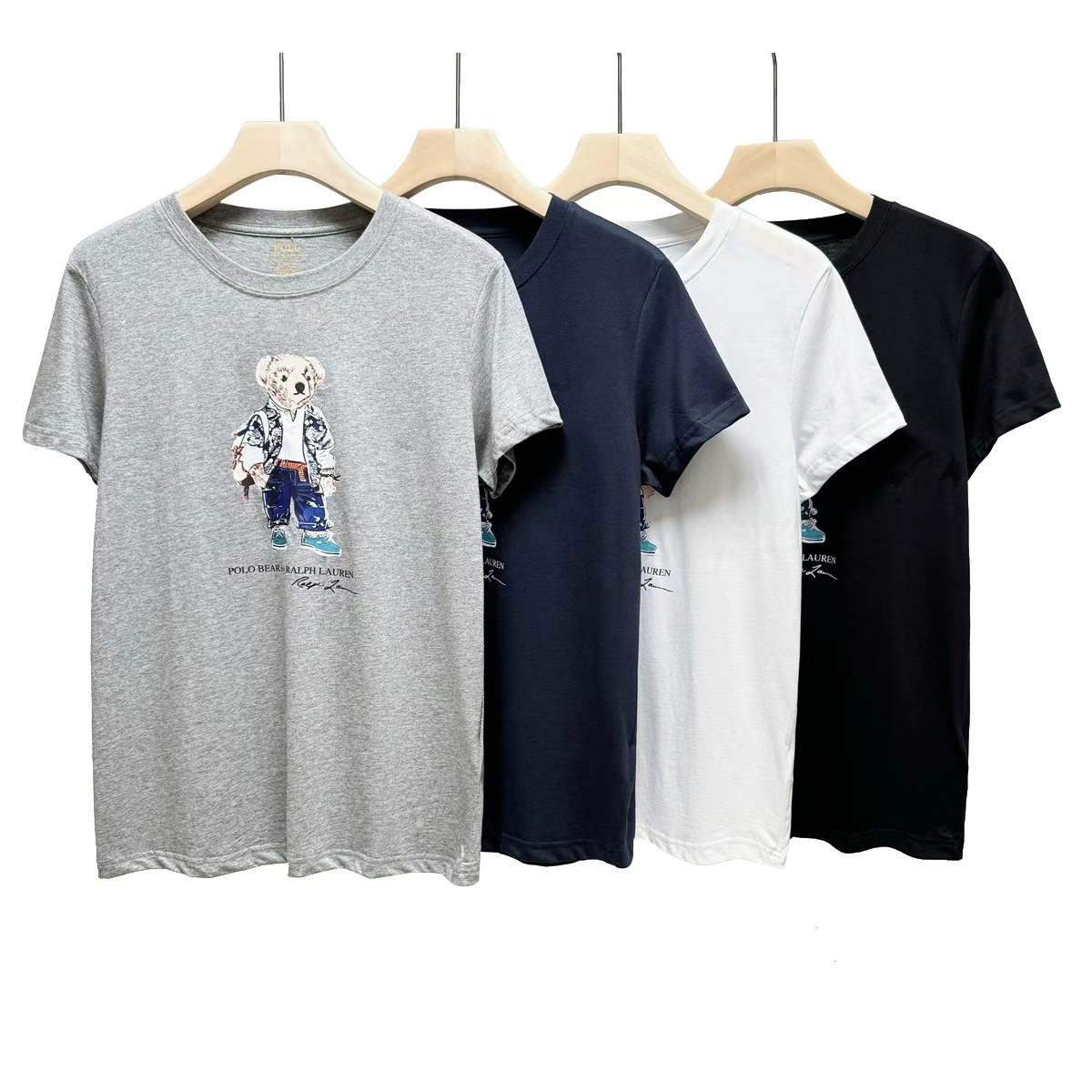 Screen Ralph Lauren  Bear print men's short-sleeved T-shirt (20 Variants) online at CNFansSheets with global shipping