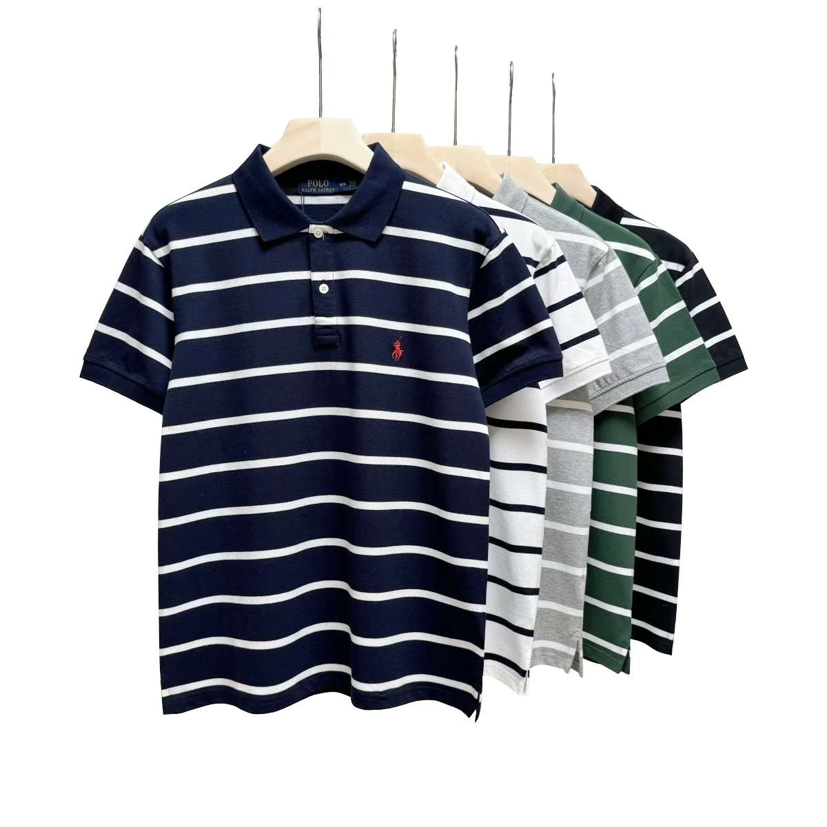 Screen Ralph Lauren Polo striped embroidered short-sleeved shirt (25 Variants) online at CNFansSheets with global shipping
