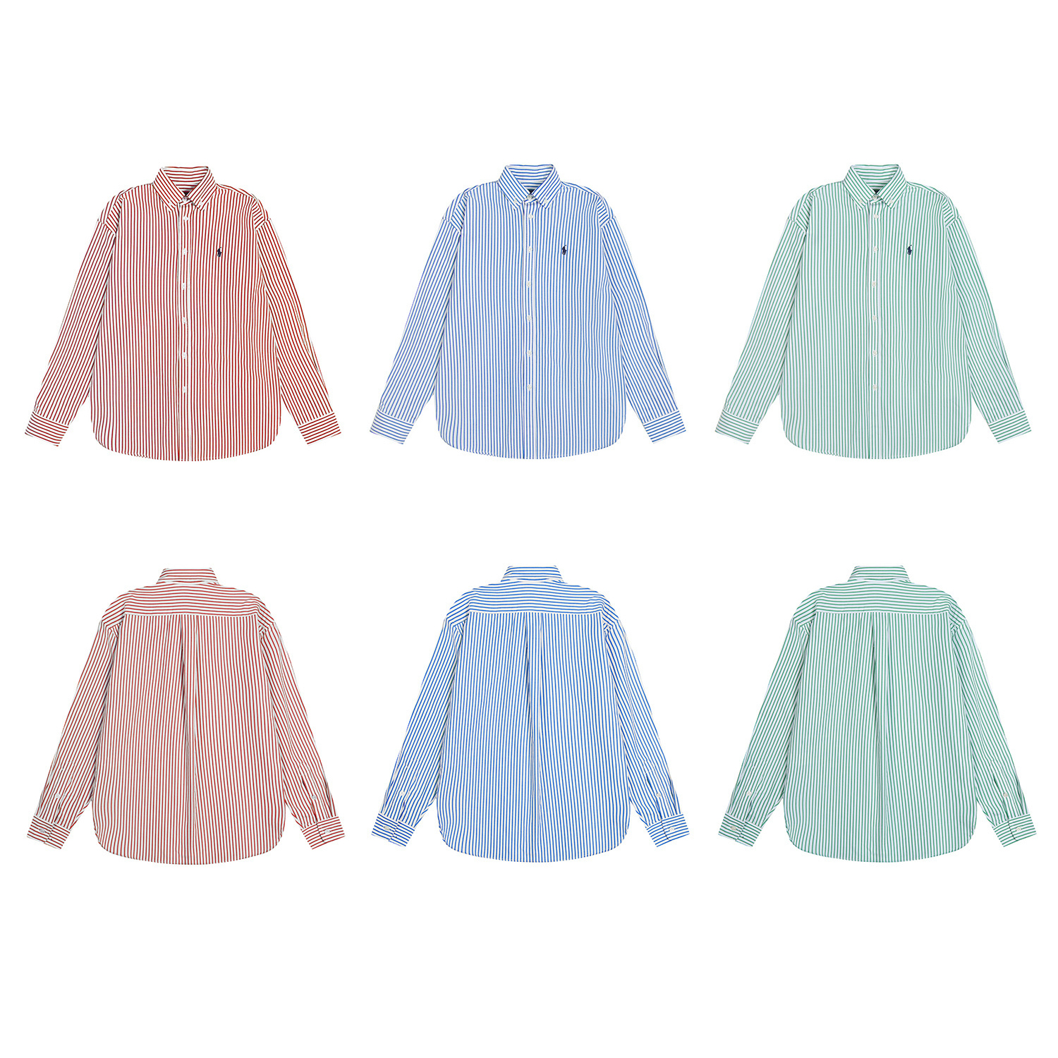 Screen Ralph Lauren Business stripe long-sleeved shirt (12 Variants) online at acbuySheets with global shipping