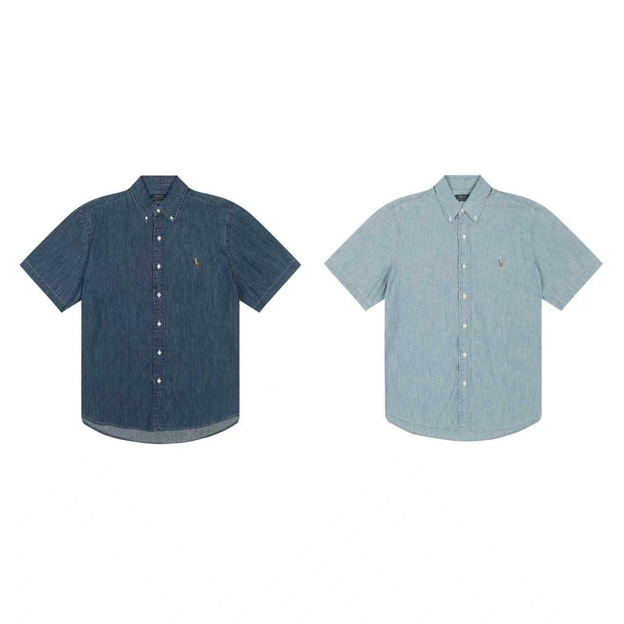 Screen Ralph Lauren Summer denim short-sleeved shirt (8 Variants) online at acbuySheets with global shipping