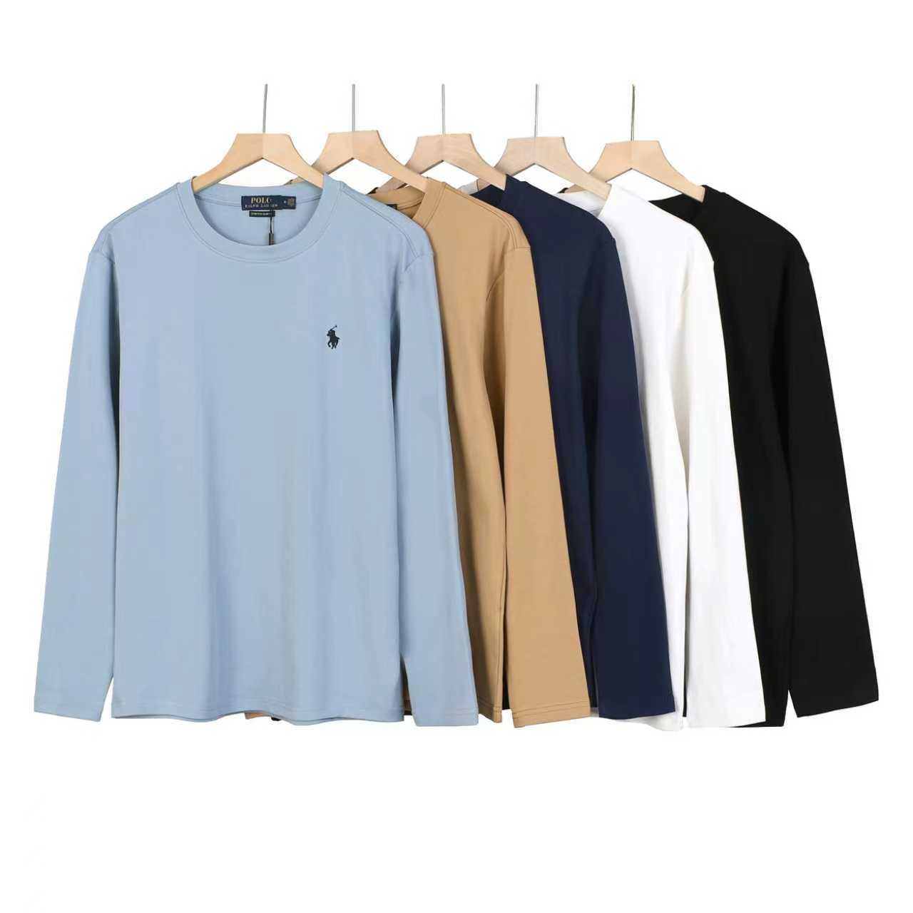 Screen Ralph Lauren Solid-color round-neck long-sleeve T-shirt (20 Variants) online at CNFansSheets with global shipping