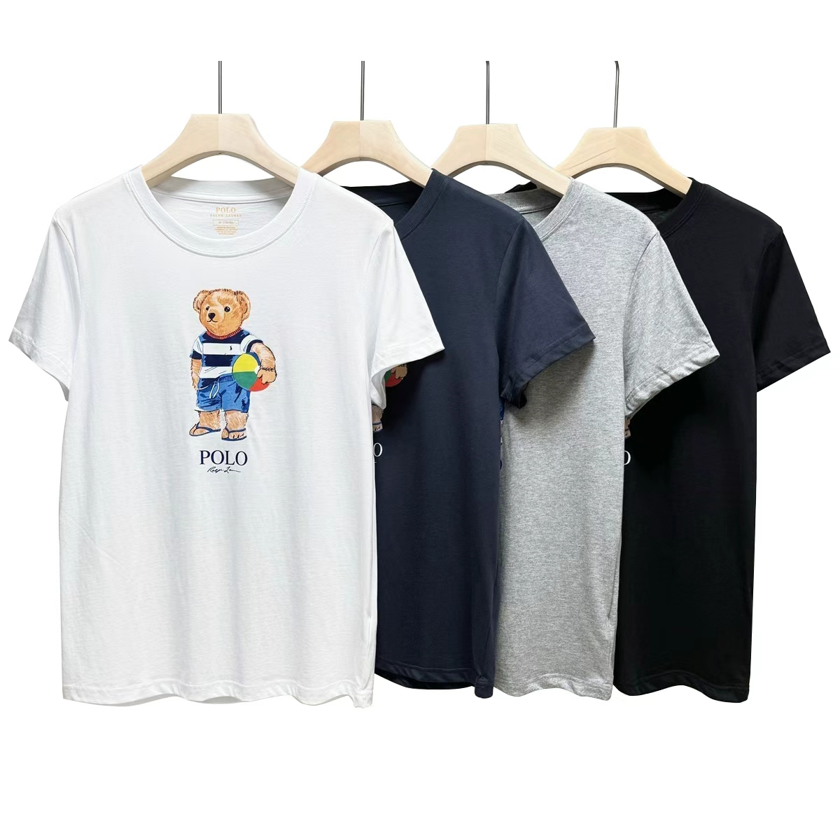 Screen Ralph Lauren  Bear print short-sleeved T-shirt (16 Variants) online at CNFansSheets with global shipping