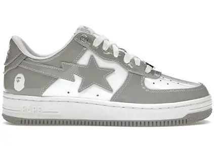 Screen  A Bathing Ape Bape Sta Patent Leather White Grey online at acbuySheets with global shipping