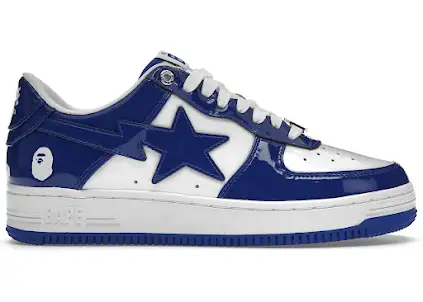 Screen  A Bathing Ape Bape Sta Patent Leather White Blue online at acbuySheets with global shipping