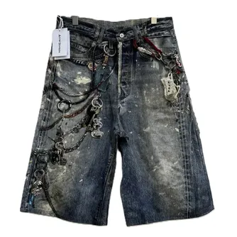 Screen  Acne Studios Keychain Print Denim Shorts online at CNFansSheets with global shipping