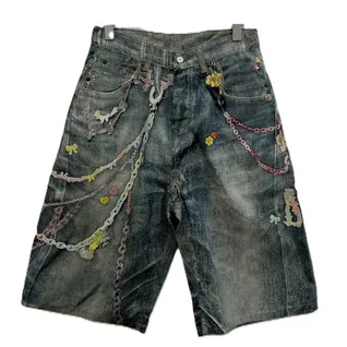 Screen  Acne Studios Candy Keychain Print Denim Shorts online at CNFansSheets with global shipping