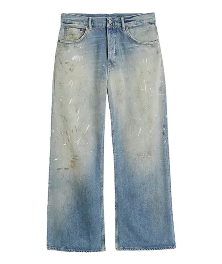 Screen  Acne Studios 2021M Blue Paint Splatter Jeans online at CNFansSheets with global shipping