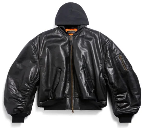 Screen Balenciaga Metal Hooded Bomber Jacket online at acbuySheets with global shipping