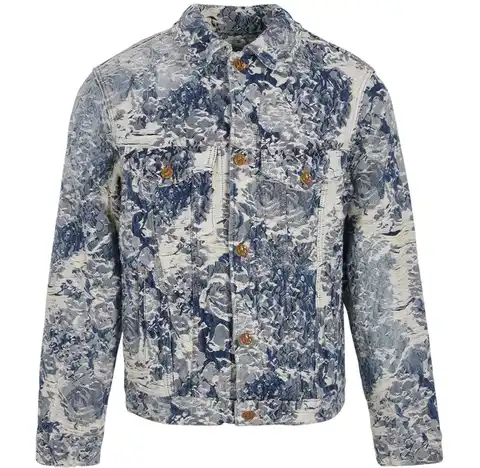 Screen Louis Vuitton Distressed Floral Denim Jacket online at acbuySheets with global shipping