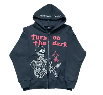 Screen  Broken Planet Skeleton Zip Up Hoodie online at acbuySheets with global shipping